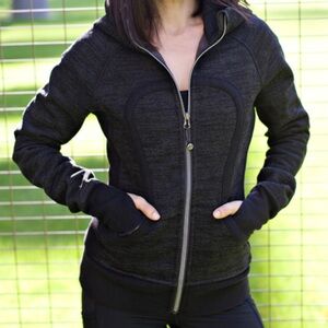 Lululemon Scuba Hoodie Black and Gray Full Zip